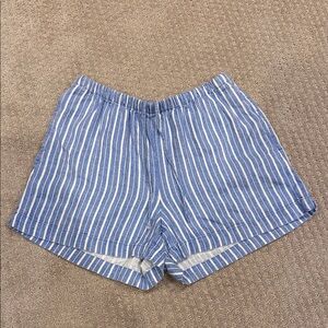 a new day Blue and White Striped High Waist Shorts